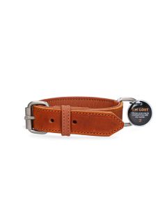 Cognac Leren Halsband Volwassen Labrador
